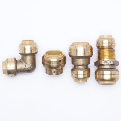 Various 1/2"-3/4" Brass Press to Connect Plumbing Fittings