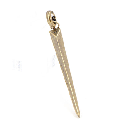 14K Gold Plated Brass Color Bar Large Spike Charm with CZ and Removeable Bail