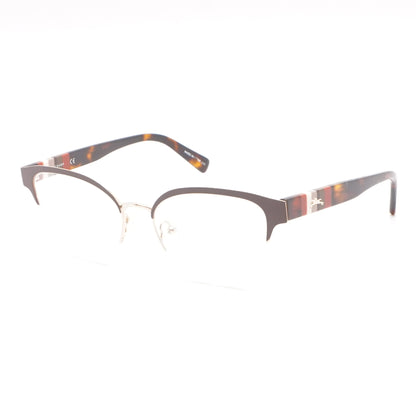 Brown LO2110 Round Half Frame Eyeglasses