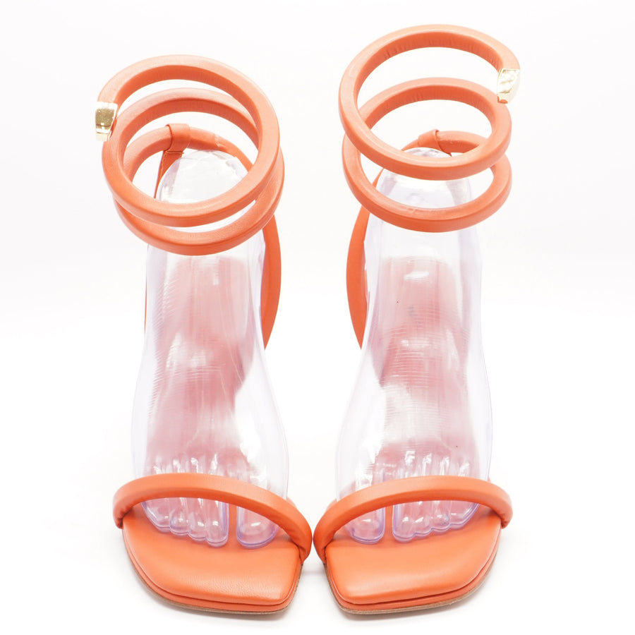 Spiral 90 Nappa Leather Sandals in Paprika