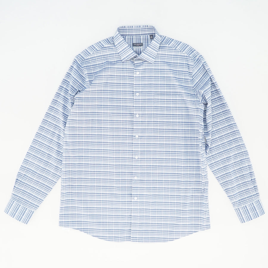 Blue Glaze Plaid Long Sleeve Button Down Shirt