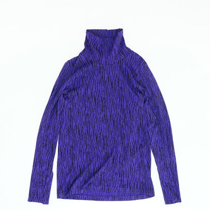Purple Graphic Long Sleeve Blouse