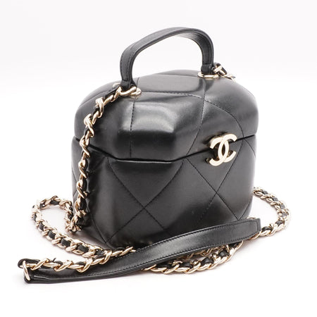 Chanel 2023 Round Vanity Bag w/ Chain - Black Crossbody Bags