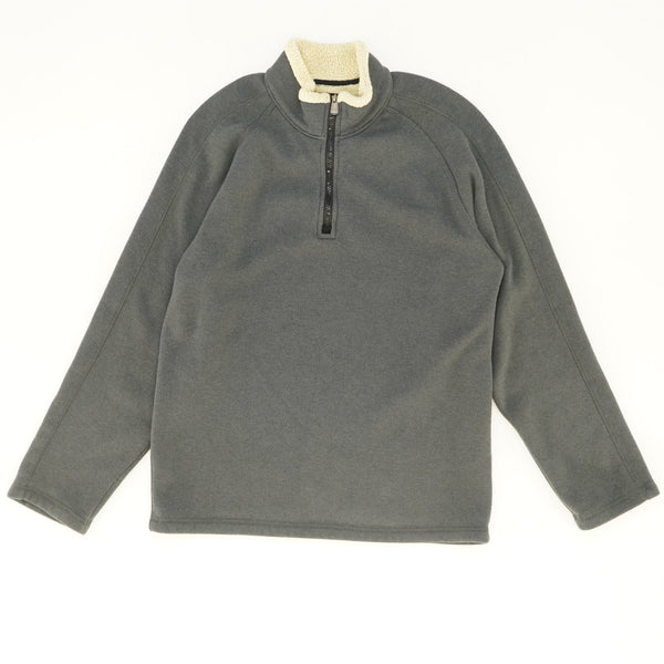 Gray Quarter Zip Mockneck Sweater