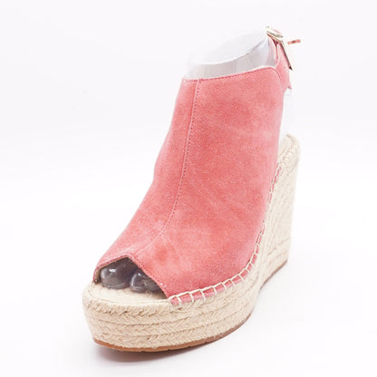 Pink Olivia Espadrille Wedge Sandal - Size 6, 6.5