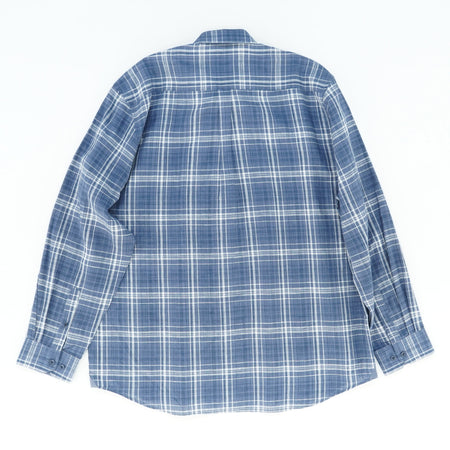 Navy/White Plaid Long Sleeve Button Down