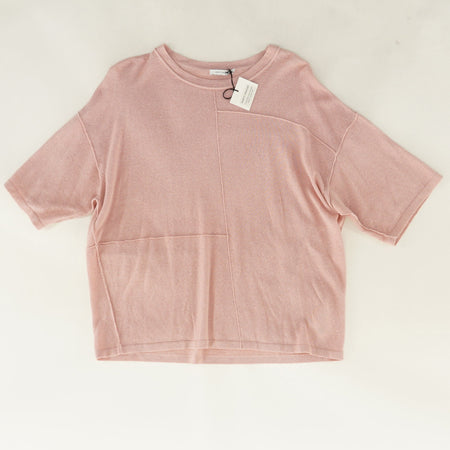 Oversized Patch Work Short Sleeve Tee in Pink