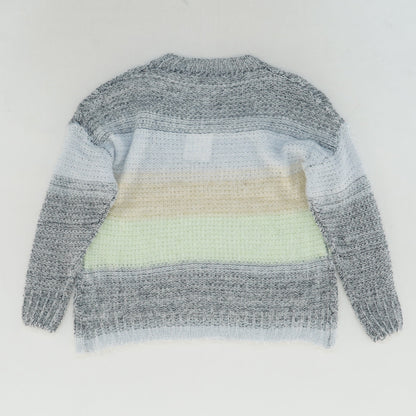 Multi-Color Striped Crewneck Pullover Sweater