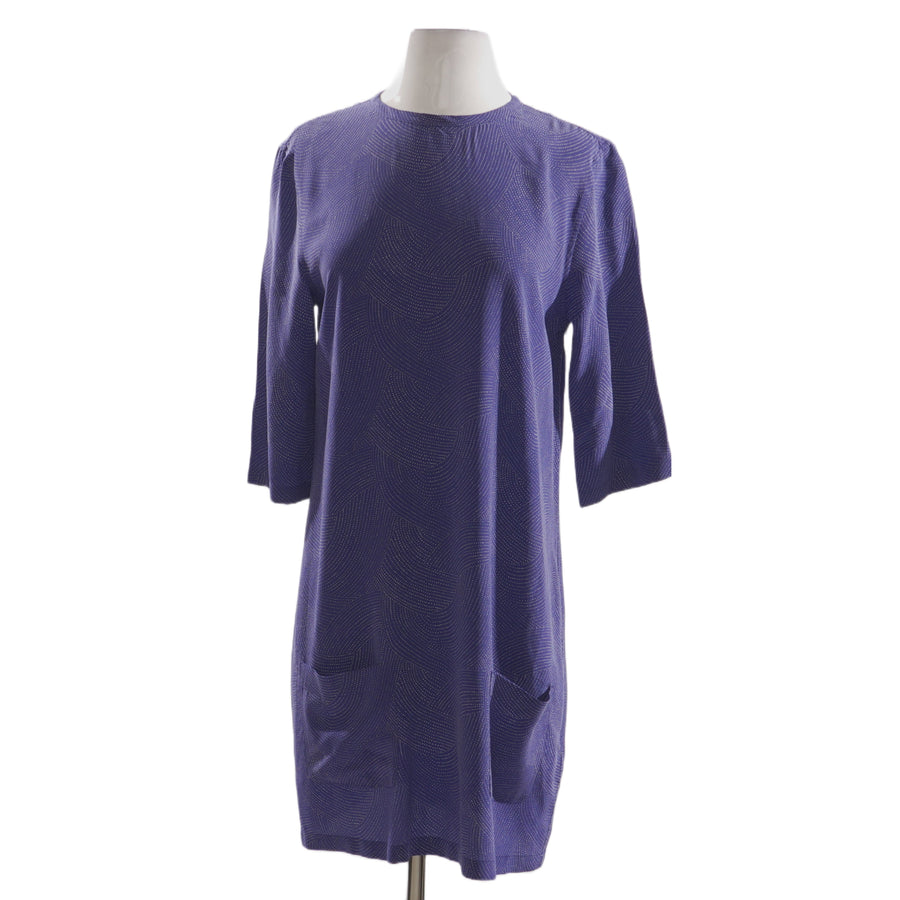 Purple Polka Dot Midi Dress