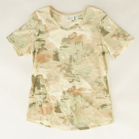 Tan Active French Terry Printed Top