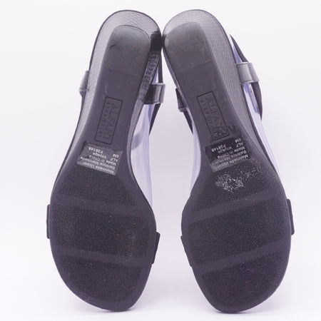All Black Voyage Mid T-Strap Sandals - Size 6