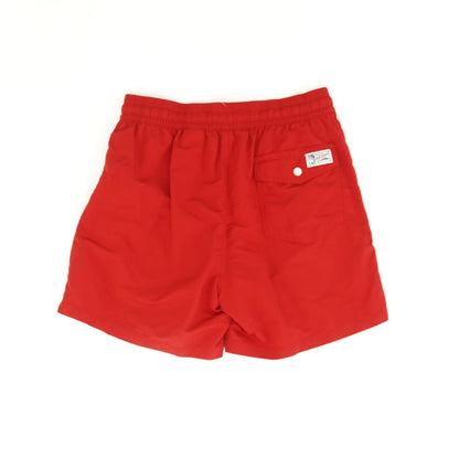 Red Solid Swim Shorts