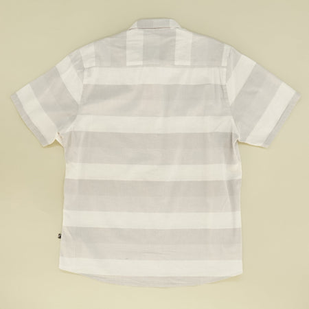 Adios Gray Striped Short Sleeve Button Down Shirt