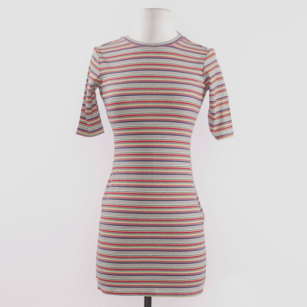 Multicolor Striped Mini Dress