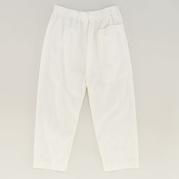 White Corduory Pull On Pants
