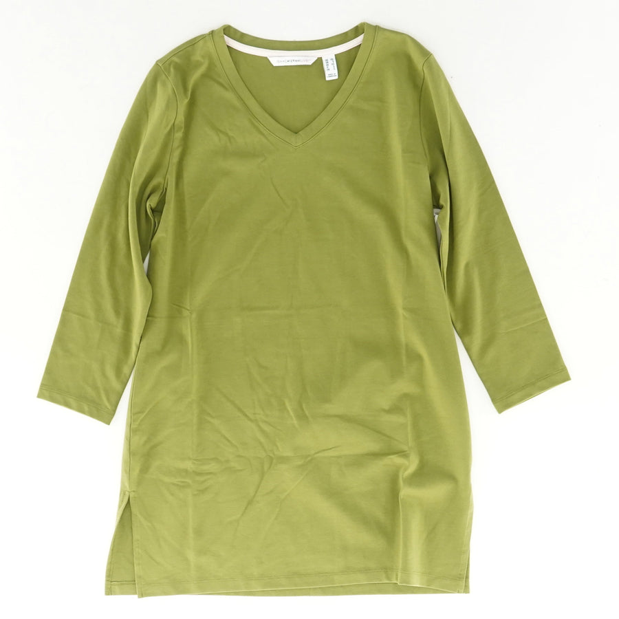 3/4 Sleeve Knit Top in Green Olive