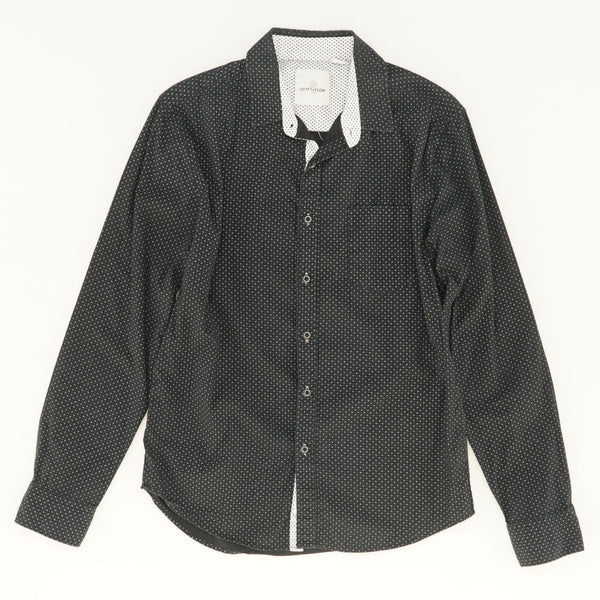 Black Paisley Long Sleeve Button Down Shirt
