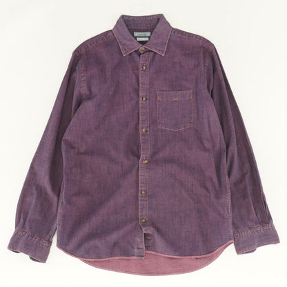 Purple Solid Long Sleeve Button Down