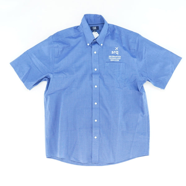 SRQ Technology Services Short Sleeve Nailshead Shirt in French Blue