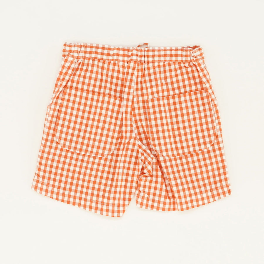 Orange Check Shorts - Size Youth 6Y