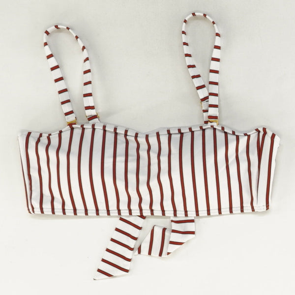White Striped Swim Top