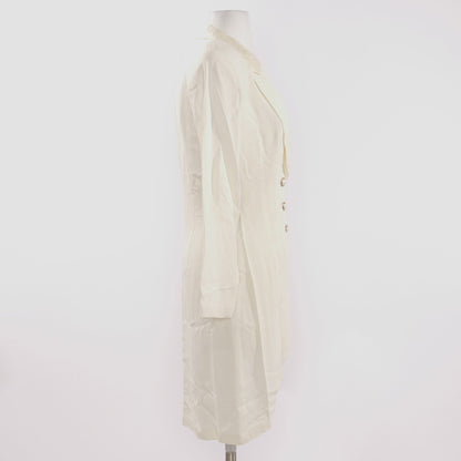 80's Long Equestrian Jacket in Ivory