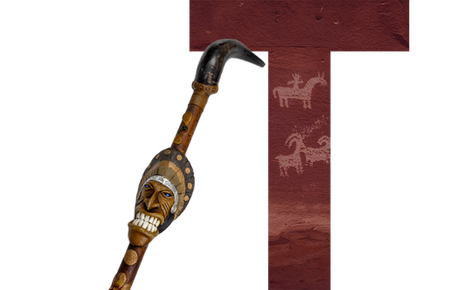 Tribal Stick with Real Teeth